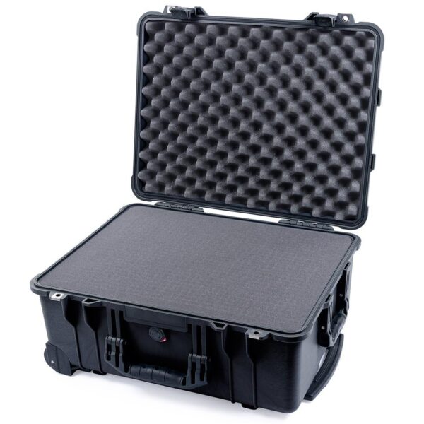Pelican Protector 1560 Case by ColorCase - Black - Waterproof Case with Pick Pluck Foam Convoluted Lid Foam - Black Handles Latches