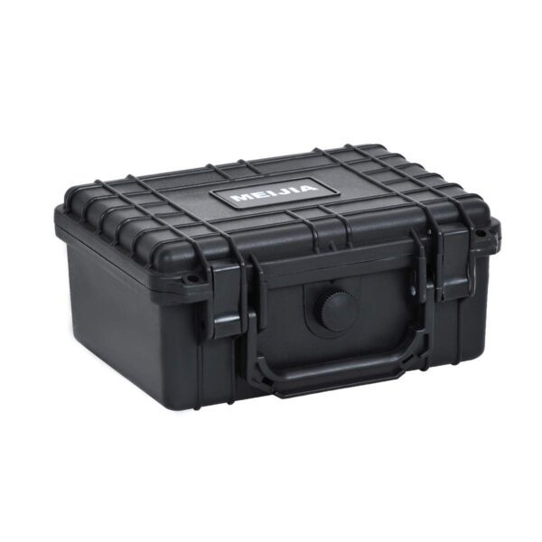 MEIJIA Portable Waterproof Protective Hard Case,Compact Camera Case with Customizable Fit Foam,Fit for Drones,Camera,Lens, 9.17inchx7.56inchx4.33inch, Black