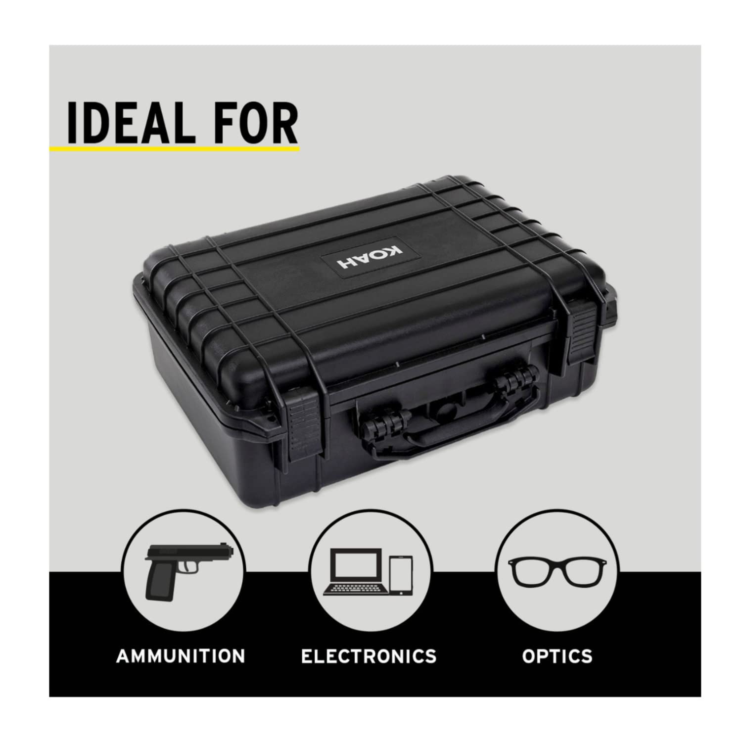 Koah Weatherproof Hard Case with Customizable Foam (18 x 14 x 7 Inch, 2-Pack) Bundle (2 Items) - Image 5