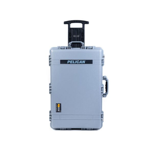 ColorCase Pelican 1650 Case Silver - Large Sized Rolling Waterproof Case with Pick Pluck Foam Convoluted Lid Foam - Silver Handles Latches - Image 3