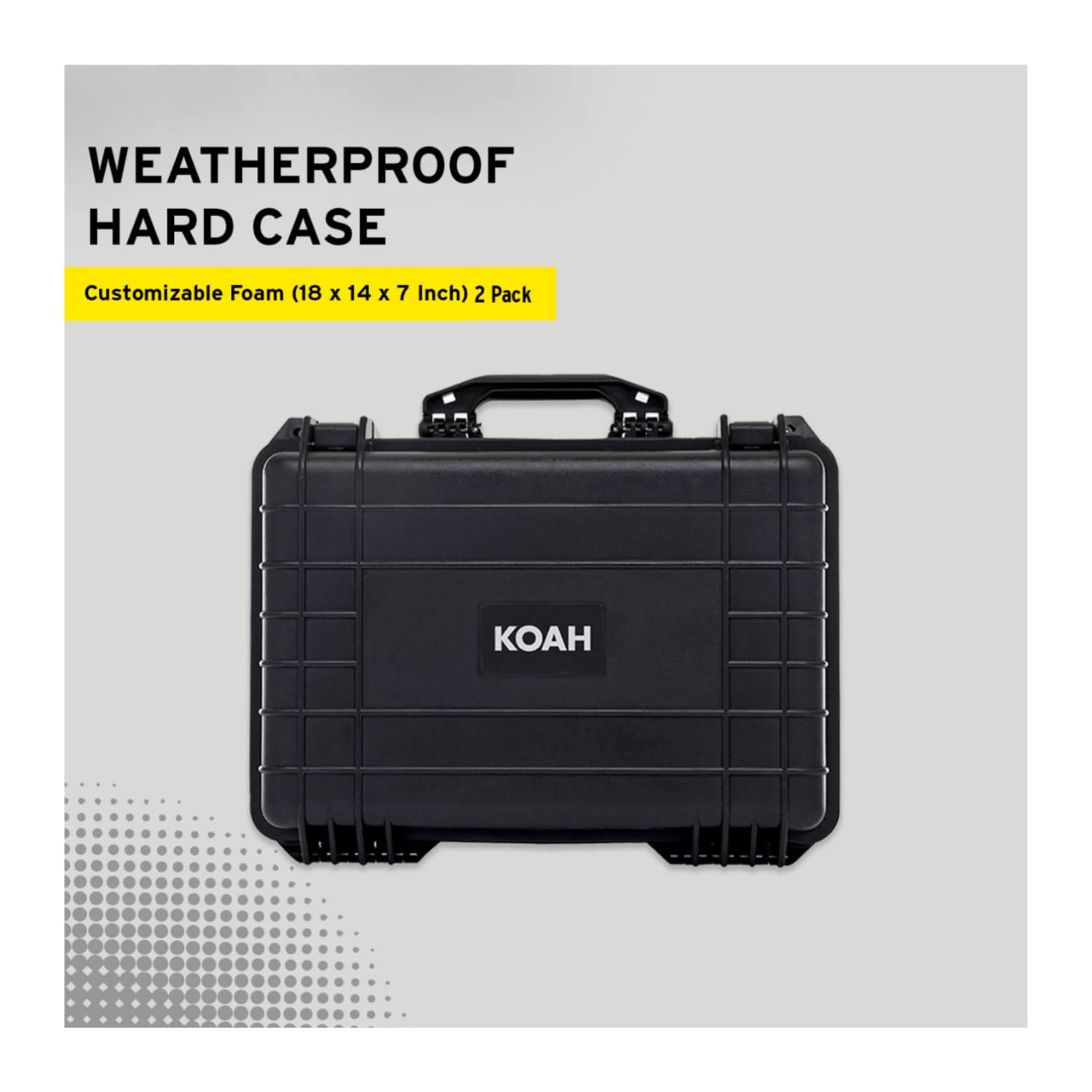 Koah Weatherproof Hard Case with Customizable Foam (18 x 14 x 7 Inch, 2-Pack) Bundle (2 Items) - Image 9