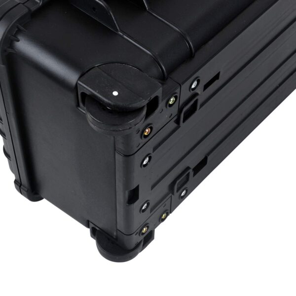 MEIJIA Portable Waterproof Protective Case, Hard Compact Camera Case with Retractable Pull Handle and Rolling Wheels,Customizable Fit Foam Inserted, Black, 22.06X17.93 X10.43 inches - Image 4