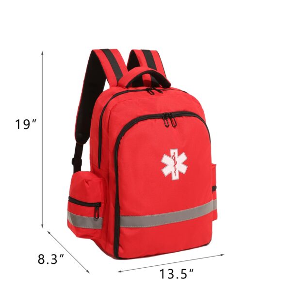 Hwbang First Aid Backpacks Bag Empty Red Emergency Medical Bag Case Trauma Medical Backpack for First Responder Organizer EMS EMT - Image 4