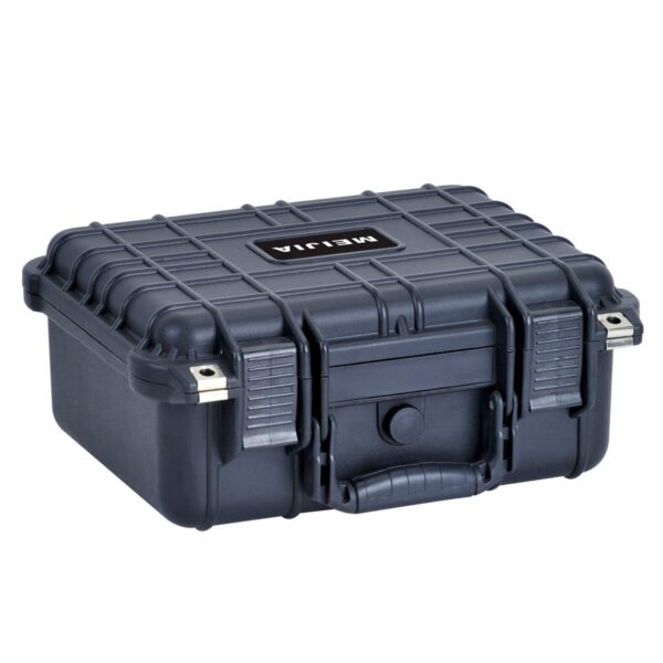 MEIJIA Portable All Weather Waterproof Protective Case,Hard Case,Camera Case With Customized Fit Foam,Fit Use of Drones,Camera,Equipments,Pistols,Elegant Black,13.35 x11.63x5.98inches