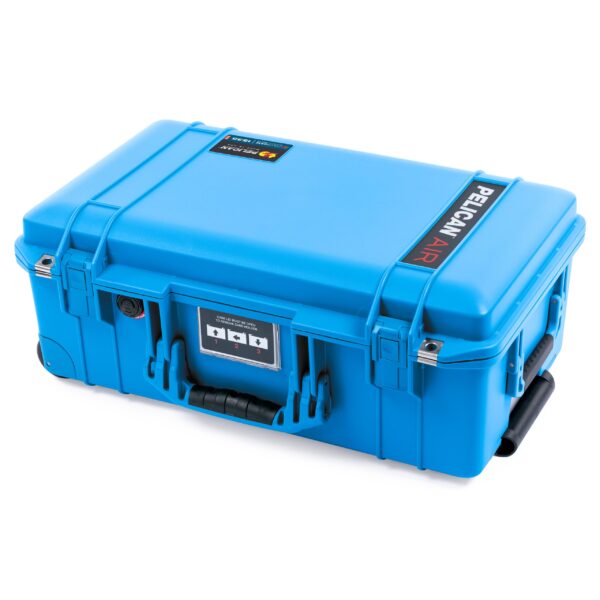 Pelican Air 1535 Carry-on Case by ColorCase - Electric Blue - Medium Size Waterproof Case with Gray Padded Microfiber Dividers & Mesh Lid Organizer - Blue Handles & Latches - Image 4