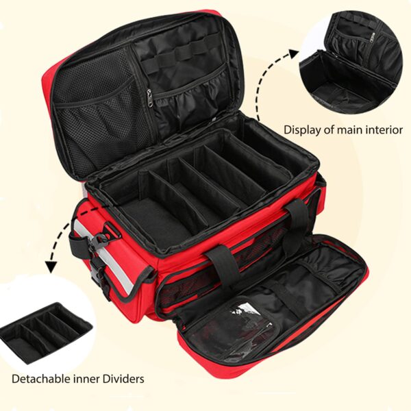 Be-Better Medical Bag,First Aid Bag,First Responder Bag for Trauma,Emergency Bag Medical Bag Organizer,Trauma Bag with Detachable Dividers, Medical Bag for Nurses,Home Health Care, EMT(Bag Only) - Image 8