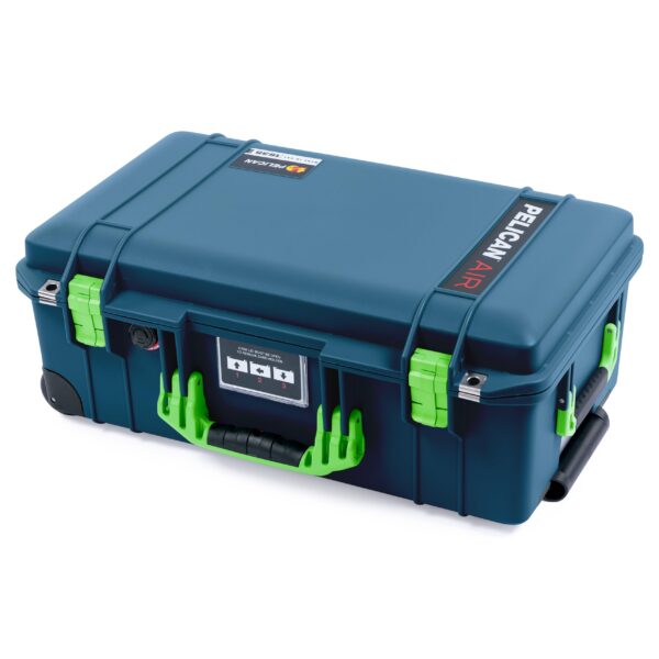 ColorCase Pelican Air 1535 Carry-on Case Deep Pacific Blue - Medium Size Waterproof Case with Pick Pluck Foam Convoluted Lid Foam - Lime Green Handles Latches - Image 4