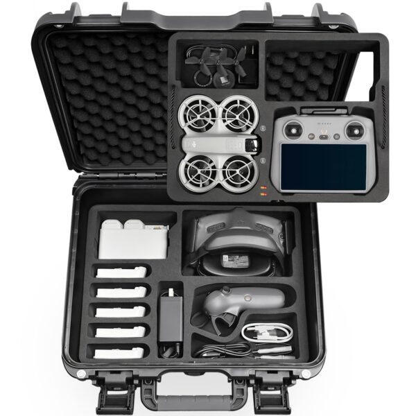 Lekufee Waterproof Hard Carrying Case for DJI Neo Drone,DJI RC 2,DJI RC N3/N2,DJI Goggles 3(NOT for Goggles N3)/2/Goggles Integra,DJI RC Motion 3/2, and Accessories(Case Only)