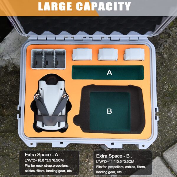 keketoha Hard Case for DJI Mini 3 Pro/Mini 3/Mini 4 Pro, Waterproof Pressure Resistant Carrying Case for DJI Mini 4 Pro/Mini 3 Pro/Mini 3 Accessories - Fits Latest DJI RC (Included Neck Strap) - Image 5