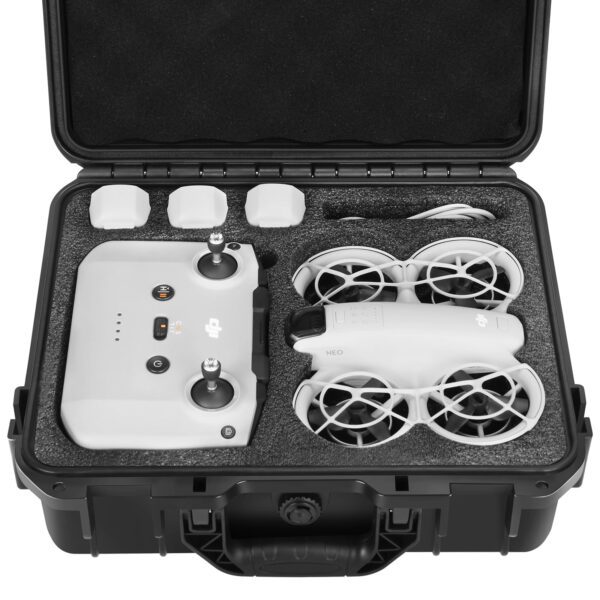 Case for Dji Neo Drone Combo - Waterproof Small Hard Case for DJI Neo Accessories, Carrying Case for DJI Neo Fly More Combo/RC-N3/RC-N2/Remote Controller/Charging Hub, Supports 9 batteries(Only Case)