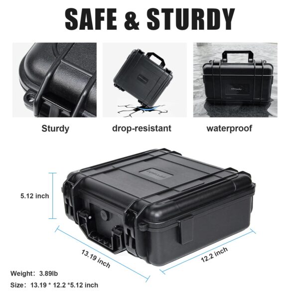 FPVtosky Hard Case for DJI Mini 3/ Mini 3 Pro, Waterproof DJI Mini 3 / Mini 3 Pro Case, Fits DJI RC Controller, Free Props Strap and MicroSD Card Case Included [Case Only] - Image 4