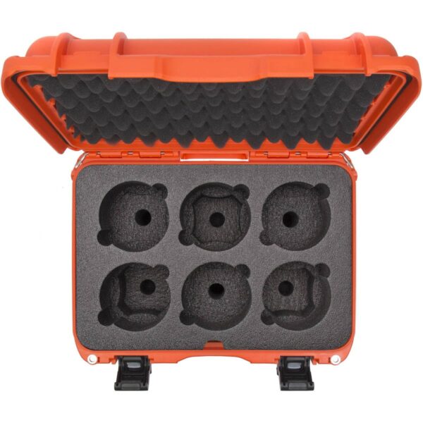 Nanuk Medium Series 918 Lightweight NK-7 Resin Waterproof Protective Case with Foam Insert for 6 Camera Lens, Orange - Image 4