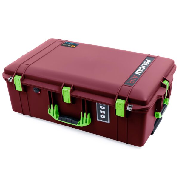 ColorCase Pelican 1595 Case OxBlood - Large Sized Waterproof Case with TrekPak Divider System & Combo Pouch Lid Organizer- Lime Green Handles & Latches - Image 4