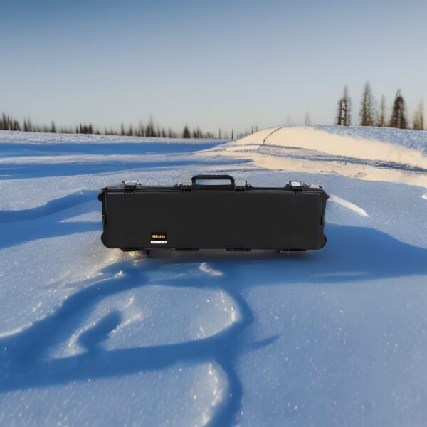 MEIJIA Portable Rolling Waterproof All Weather Rifle Hard Case with Wheels,Customizable Fit Foam Inserted, Elegant Black,53.8"X16.4"X6.7" - Image 7