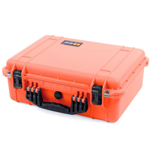 Pelican 1520 Case by ColorCase - Orange - Medium Size Waterproof Case with Pick Pluck Foam Set Convoluted Lid Foam - Black Handles Latches - Image 3