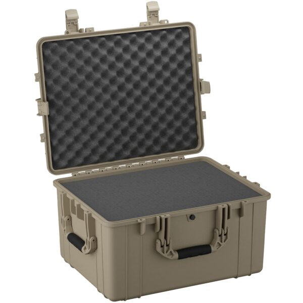Condition 1 25" Large Heavy-Duty Protective Waterproof Hard, Case Model 024, Portable Storage Box with Customizable Foam, Camera, Tool, Hunting, Made in USA, 24.27"x19.40"x13.57" Tan