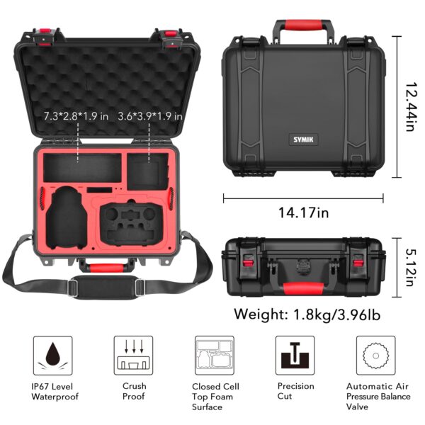 SYMIK P330-MMDL Dual Layer Mini 4 Pro Case, Waterproof Hard Carrying Case for DJI Mini 4 Pro/Mini 3/Mini 3 Pro Fly More Combo, Fits DJI RC 2/RC, RC-N2/N1, Charger Hub, Tablet Holder, Landing Pad, iPad - Image 5