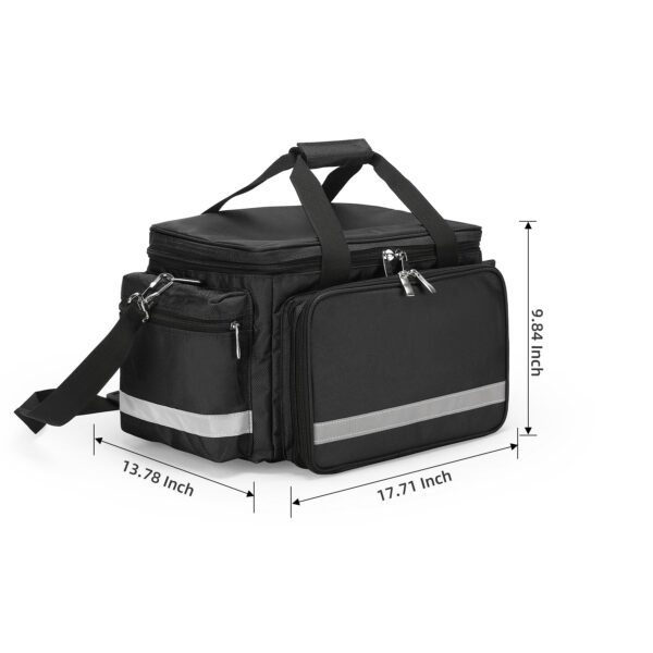 Medical Bag Empty Emergency Bag First Responder Bag First Aid Bag Home Health Nurse Bag Empty First Aid Storage Bag with Detachable Divider Medical Supplies Bag Emergency Responder Trauma Bag - Image 5