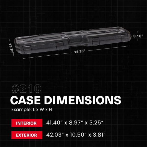 Condition 1 42” Economy Single Scope Hard Gun Carrying Case Model 210 with Foam, Long Storage Case, Lockable TSA Friendly, Water Resistant, Made in USA, 42.03"x10.50"x3.81" Black - Image 6