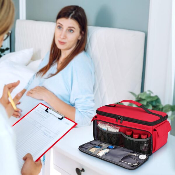 Mancro First Aid Bags Empty, Medical Travel Bag with Multi Pockets, Pill Bottle Organizer for Travel, Home Storage, Trauma Bag for EMT, Nurses, Doctor, Emergency Bag for Medicine, Medical Supplies - Image 4