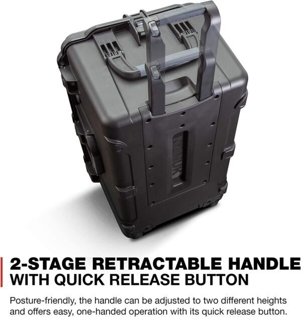 Nanuk 965 Waterproof Carry-On Hard Case with Lid Organizer and Padded Divider w/ Wheels - Black - Image 6