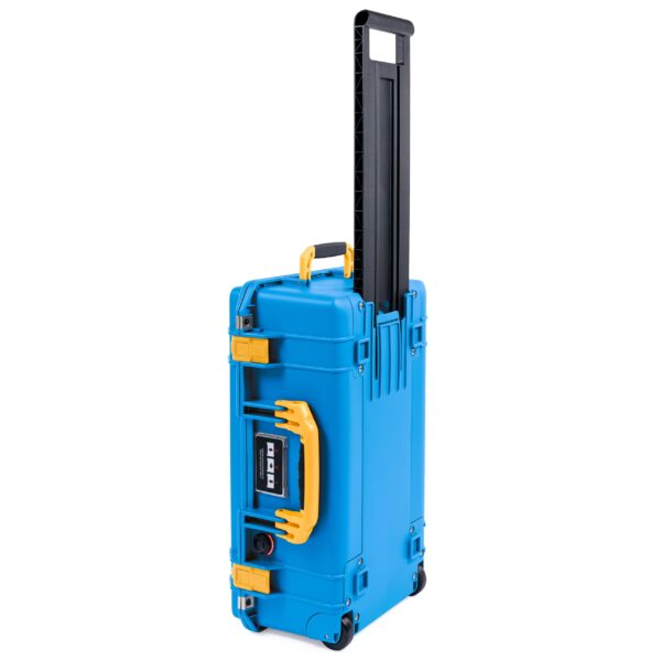 ColorCase Pelican Air 1535 Carry-on Case Electric Blue - Medium Size Waterproof Case (Case Only) - Yellow Handles & Latches