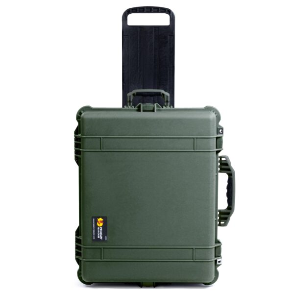 Pelican 1610 Case by ColorCase - OD Green - Large Sized Waterproof Case with Gray Padded Dividers Convoluted Lid Foam - OD Green Handles Latches - Image 3