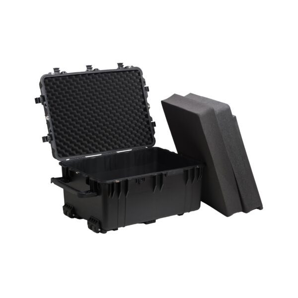 MEIJIA Portable Waterproof Protective Case,Hard Camera Case With Retractable Pull Handle And Rolling Wheels,Customizable Fit Foam Inserted,Elegant Black, 31.3" X24.21" X17.48" - Image 5