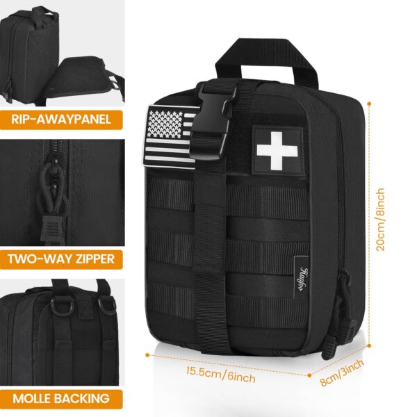 Haafoo Medical Molle Pouch Tactical - 1000D Nylon First Aid Pouch, Big Capacity EMT Pouch Utility, Heavy Duty Military Grade Rip-Away Ifak Pouch for Home and Outdoor Activities（Bag Only - Image 5