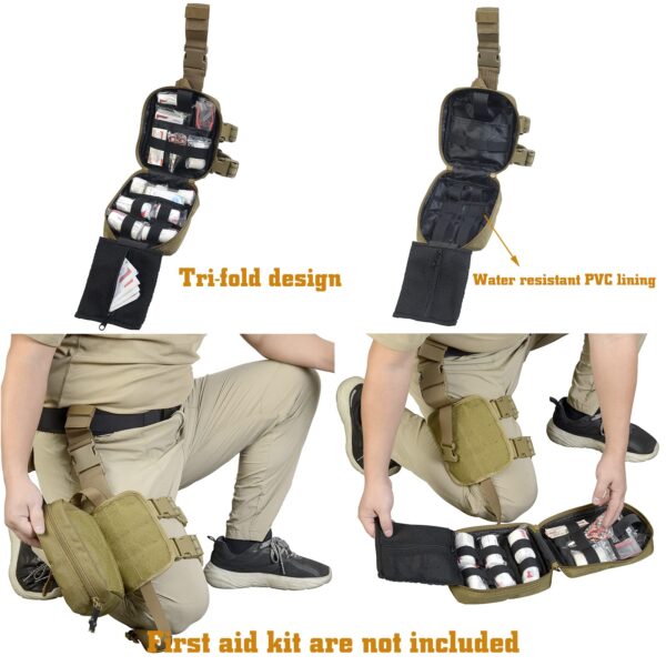 SdTacDuGe Drop Leg Medical Bag Tactical Rip-Away EMT Medical First Aid Lifesaving Pouch1000D Nylon First Aid Pouch, Big Capacity EMT Pouch Utility, Military First Aid Pouch - Image 3