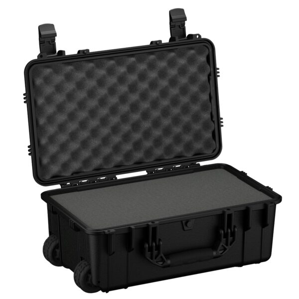 Condition 1 22" Large Rolling Lockable Hard Storage Case with Foam, Model 300, Waterproof Protective Box for Camera, Tactical, Scientific Gear, Made in USA, 21.84"x13.82"x9" Black