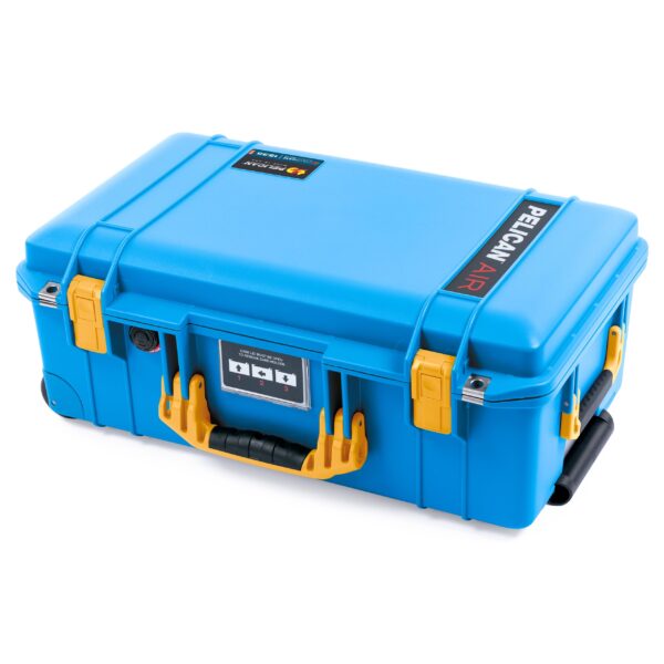 ColorCase Pelican Air 1535 Carry-on Case Electric Blue - Medium Size Waterproof Case (Case Only) - Yellow Handles & Latches - Image 4