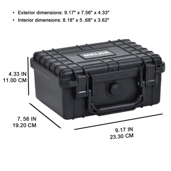MEIJIA Portable Waterproof Protective Hard Case,Compact Camera Case with Customizable Fit Foam,Fit for Drones,Camera,Lens, 9.17inchx7.56inchx4.33inch, Black - Image 8