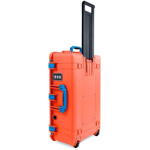 Pelican 1595 Case by ColorCase - Orange - Large Sized Waterproof Case with Mesh Lid Organizer - Blue Handles & Latches - Image 3