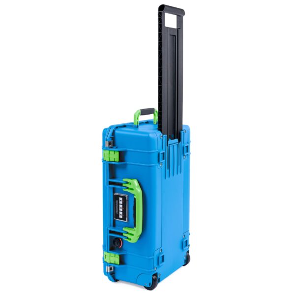 ColorCase Pelican Air 1535 Carry-on Case Electric Blue - Medium Size Waterproof Case (Case Only) - Lime Green Handles & Latches