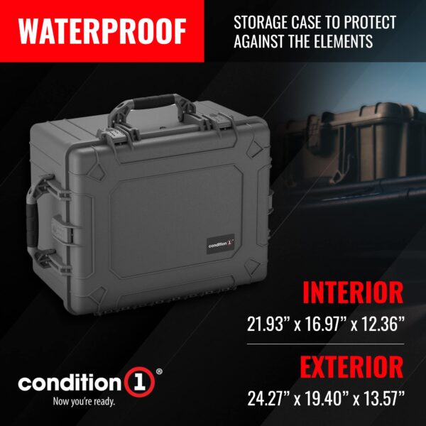 Condition 1 25" Large Heavy-Duty Protective Waterproof Hard Case Model 024, Portable Storage Box with Customizable Foam, Camera, Tool, Hunting, Made in USA, 24.27"x19.40"x13.57" Gun Metal Gray - Image 6