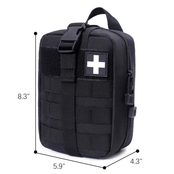 Honestptner Molle Pouch, Sturdy 600D Nylon Tactical Medical Pouch,Rip-Away EMT First Aid Pouch (Bag Only) - Image 7