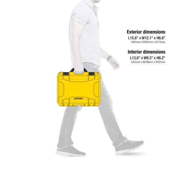 Nanuk 915 Pro IP67 Rated Impact-Resistant Waterproof NK-7 Resin Shell Airline Carry-On Photo Kit Hard Case with Soft Grip and Ergonomic Handle, PowerClaw Superior Latching System (Yellow) - Image 2