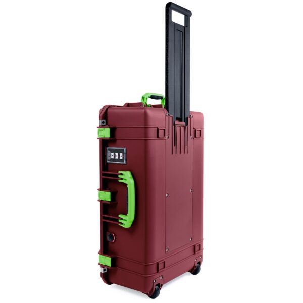 ColorCase Pelican 1595 Case OxBlood - Large Sized Waterproof Case with TrekPak Divider System & Combo Pouch Lid Organizer- Lime Green Handles & Latches - Image 2