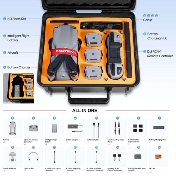 GAGITERVR Hard Carrying Case for DJI Air 2S / Mavic Air 2 Drone and More Accessories, Waterproof and Anti-drop All-round Protection(Not Include Drones and Accessories) - Image 6