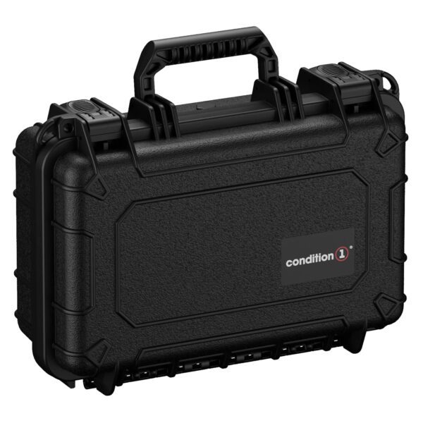 Condition 1 13" Waterproof Protective Hard Case with Foam, Model 232, Watertight IP67 Dust Proof and Shock Proof TSA Friendly Portable, Made in USA, 13" x 9.25" x 5.12" Black