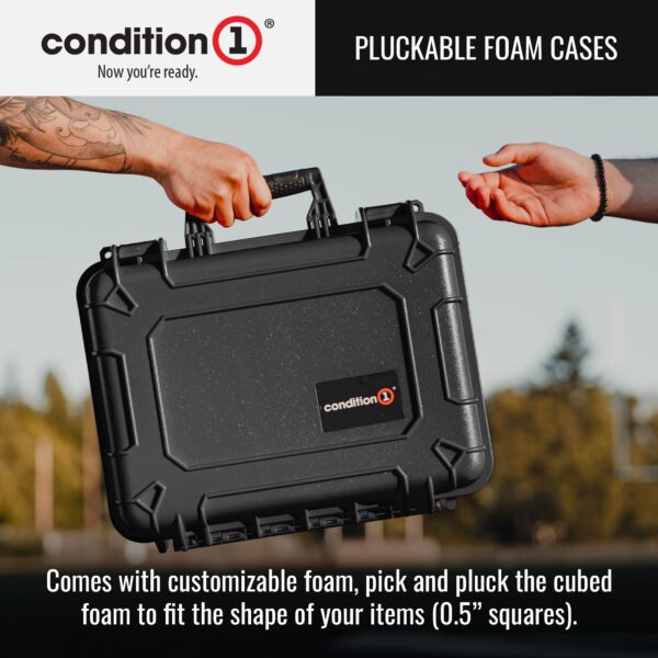 Condition 1 16" Medium Hard Case Lockable Storage Box, Model 179, Waterproof Travel Plastic Case, Protective Luggage for Camera, Tactical Gear IP67, Made in USA, 16"x13"x6.86" Black - Image 2