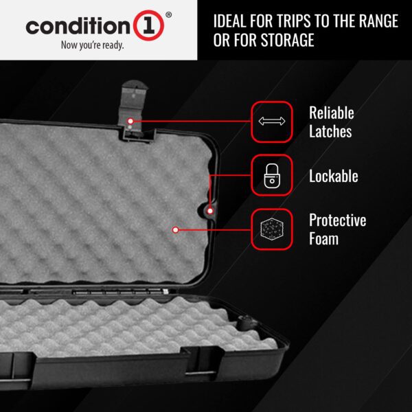 Condition 1 48" Economy Single Scope Long Hard Plastic Rifle Gun Carrying Case Model 633 with Foam, Water Resistant, Made in USA, 48.50"x12"x4.25" Black - Image 3