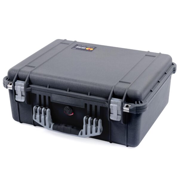 ColorCase Pelican 1550 Case Black - Medium Size Waterproof Case with TrekPak Divider System Convoluted Lid - Silver Handles Latches - Image 3