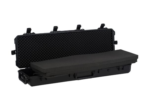 MEIJIA Portable Rolling Waterproof All Weather Rifle Hard Case with Wheels,Customizable Fit Foam Inserted, Elegant Black,53.8"X16.4"X6.7" - Image 9