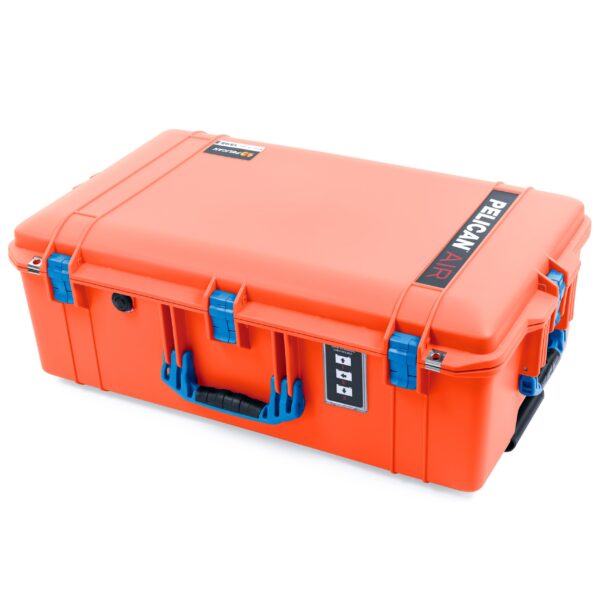 Pelican 1595 Case by ColorCase - Orange - Large Sized Waterproof Case with Mesh Lid Organizer - Blue Handles & Latches - Image 4
