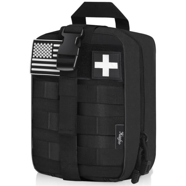 Haafoo Medical Molle Pouch Tactical - 1000D Nylon First Aid Pouch, Big Capacity EMT Pouch Utility, Heavy Duty Military Grade Rip-Away Ifak Pouch for Home and Outdoor Activities（Bag Only