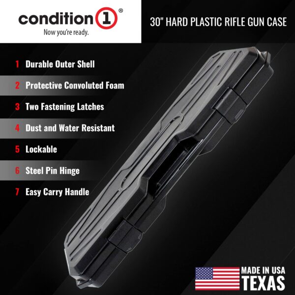 Condition 1 30” Case, Hard Lockable Storage Box, Water Resistant Plastic Travel Case Model 2041, Protective Luggage with Foam Insert, Rebel Economy, 30.63"x11.52"x3.56" - Image 5