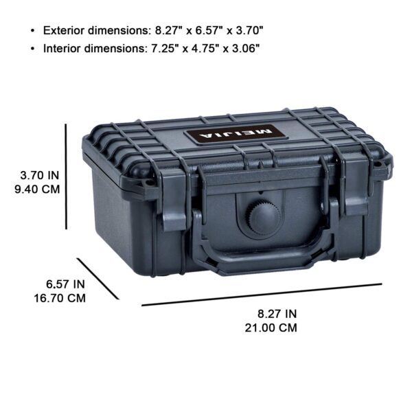 MEIJIA Portable All Weather IP67 Waterproof Protective Case, Hard Case,Camera Case With Customizable Foam,Fit Use of Drones, Cameras,Equipments (Black, 8.12x6.56x3.56inches) - Image 9