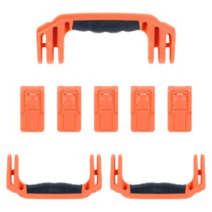 Pelican 1637 Replacement Handle Latch Set by ColorCase - Orange Handles Push Button Latches